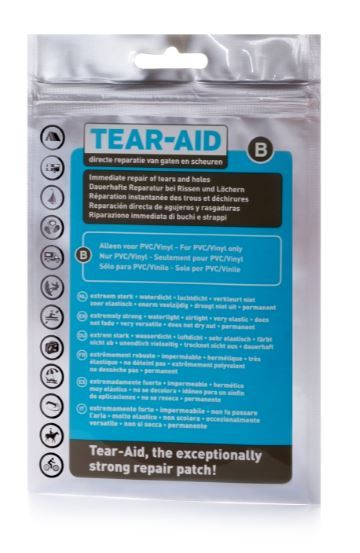 Tear-Aid Type B Kit | Reparatiemateriaal voor Vinyl en PVC | 7.6 x 30 cm