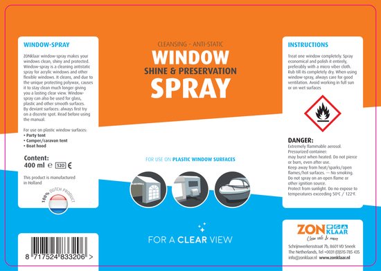 Zonklaar Windowspray | Effectieve Raamreiniger