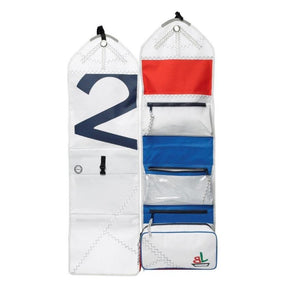 Sea Gipsy | Oprolbare Toilettas van Zeildoek | Rood / Blauw